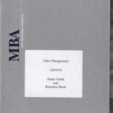 Sales Management Study Guide (2004)