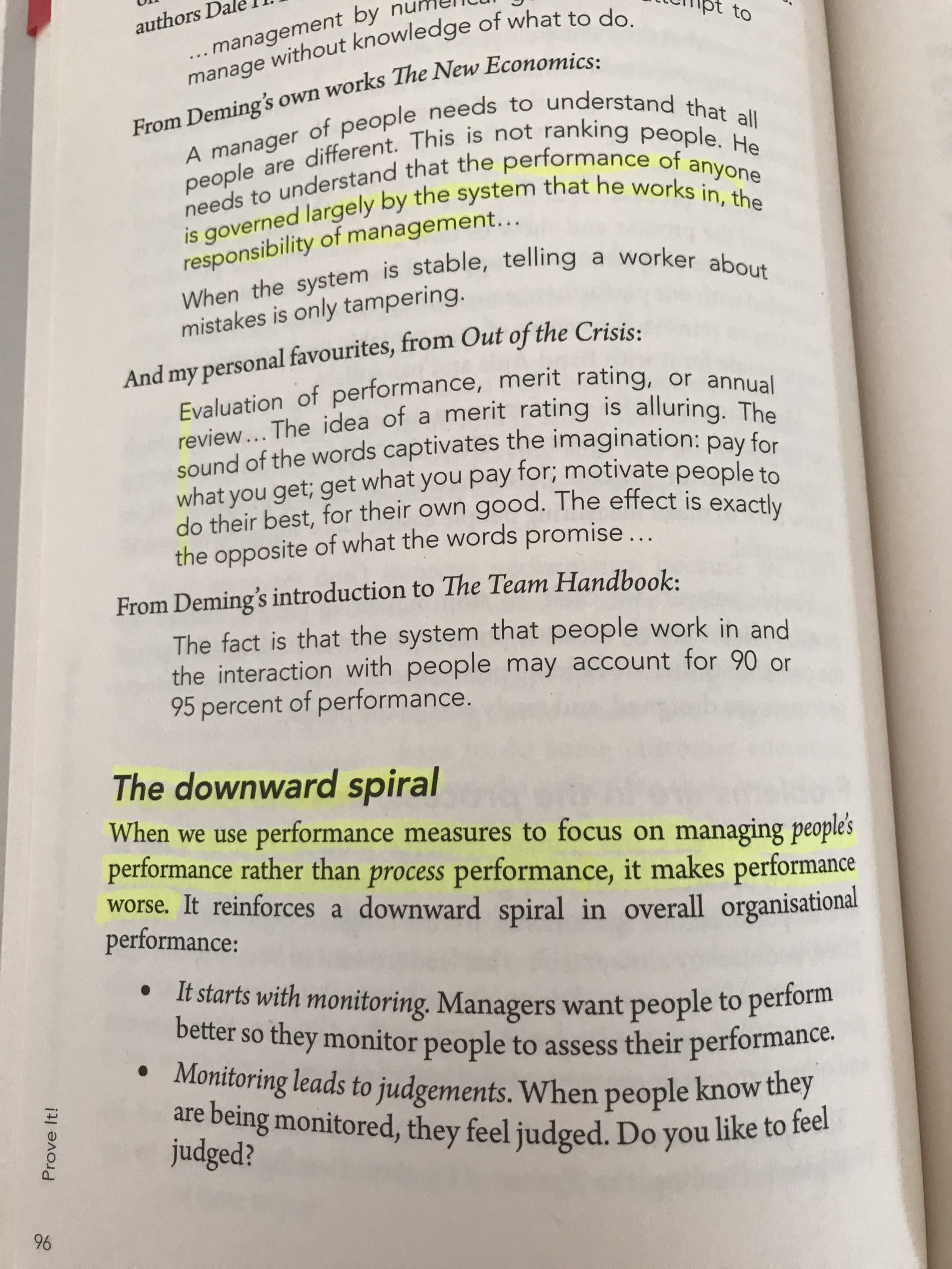 Prove it! Stacey Barr, page 96 Quotes supporting coaching for performance